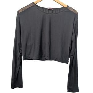 Avidlove Plus Size 2X Black mesh crop top metal festival Goth Alt Emo grunge